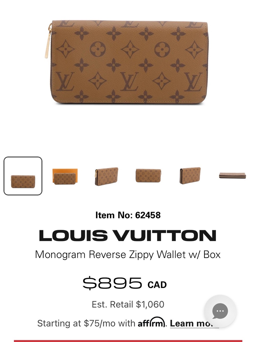 Louis Vuitton Reverse Monogram Zippy Wallet - Picture 2 of 10